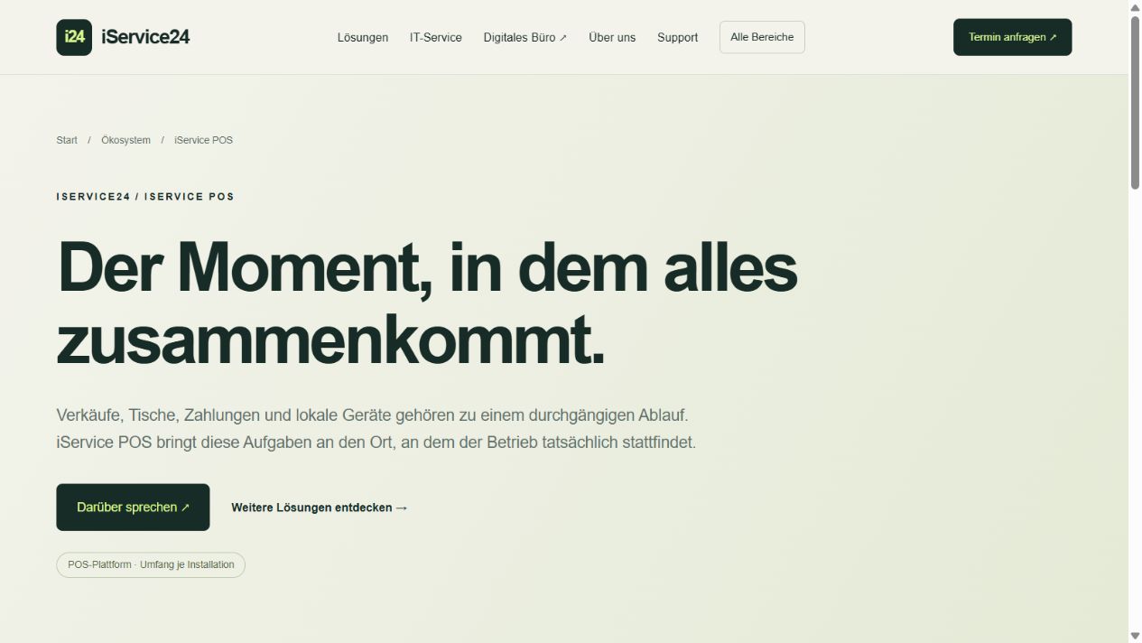 Öffentliche Website: iService POS